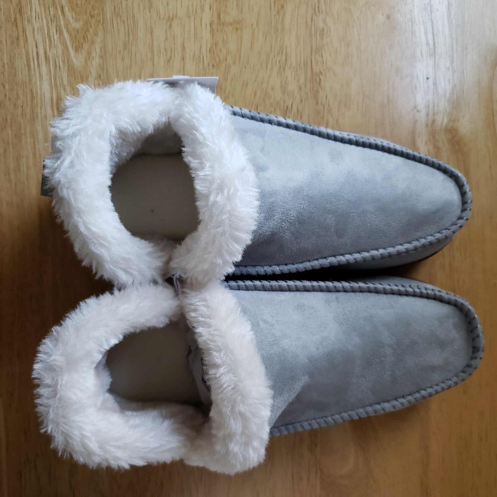 Sonoma Mabell Gray Faux Fur Ankle Boot Slippers Women's Size S 6/7 NWT Cozy - Picture 2 of 7